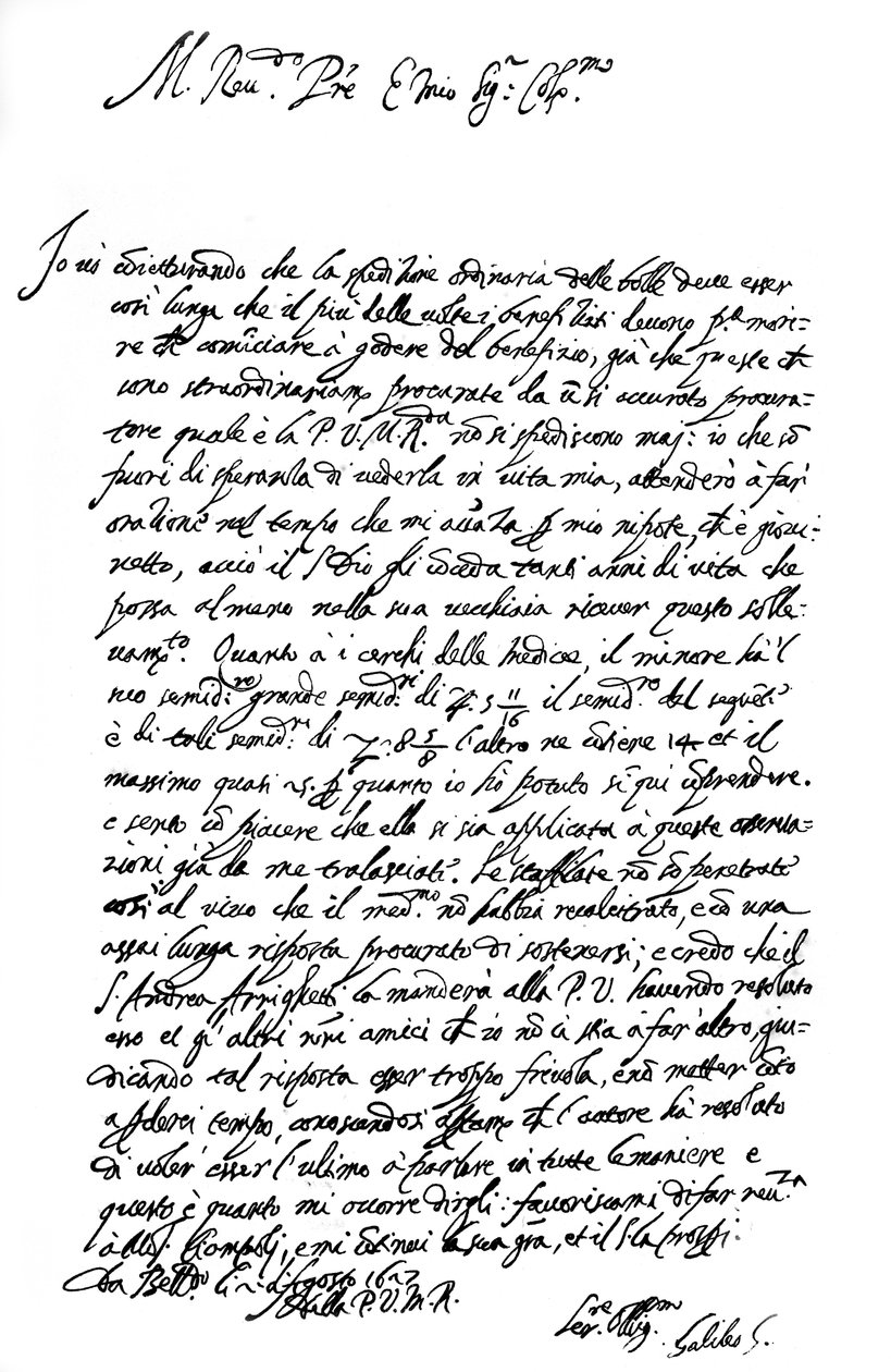 List Galileo Galilei, 1627 1865. autorstwa Frederick George Netherclift