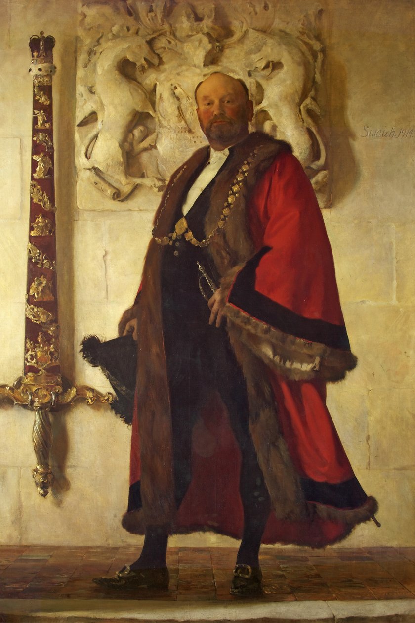 Radny Sir John Swaish, burmistrz, ok. 1915 (olej na płótnie) autorstwa Frederick George Swaish
