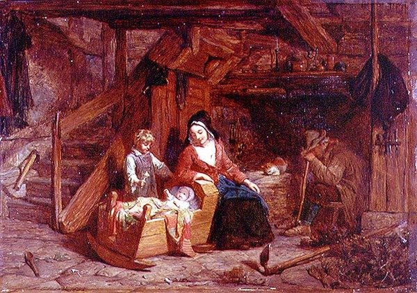 Wnętrze domku autorstwa Frederick Goodall