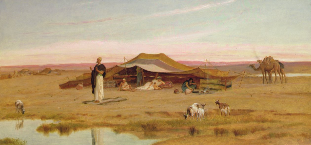 Wieczorna Modlitwa Szejka (olej na płótnie) autorstwa Frederick Goodall