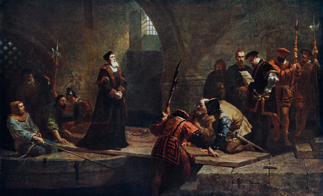 Thomas Cranmer przy Bramie Zdrajców, 1553 1926. autorstwa Frederick Goodall
