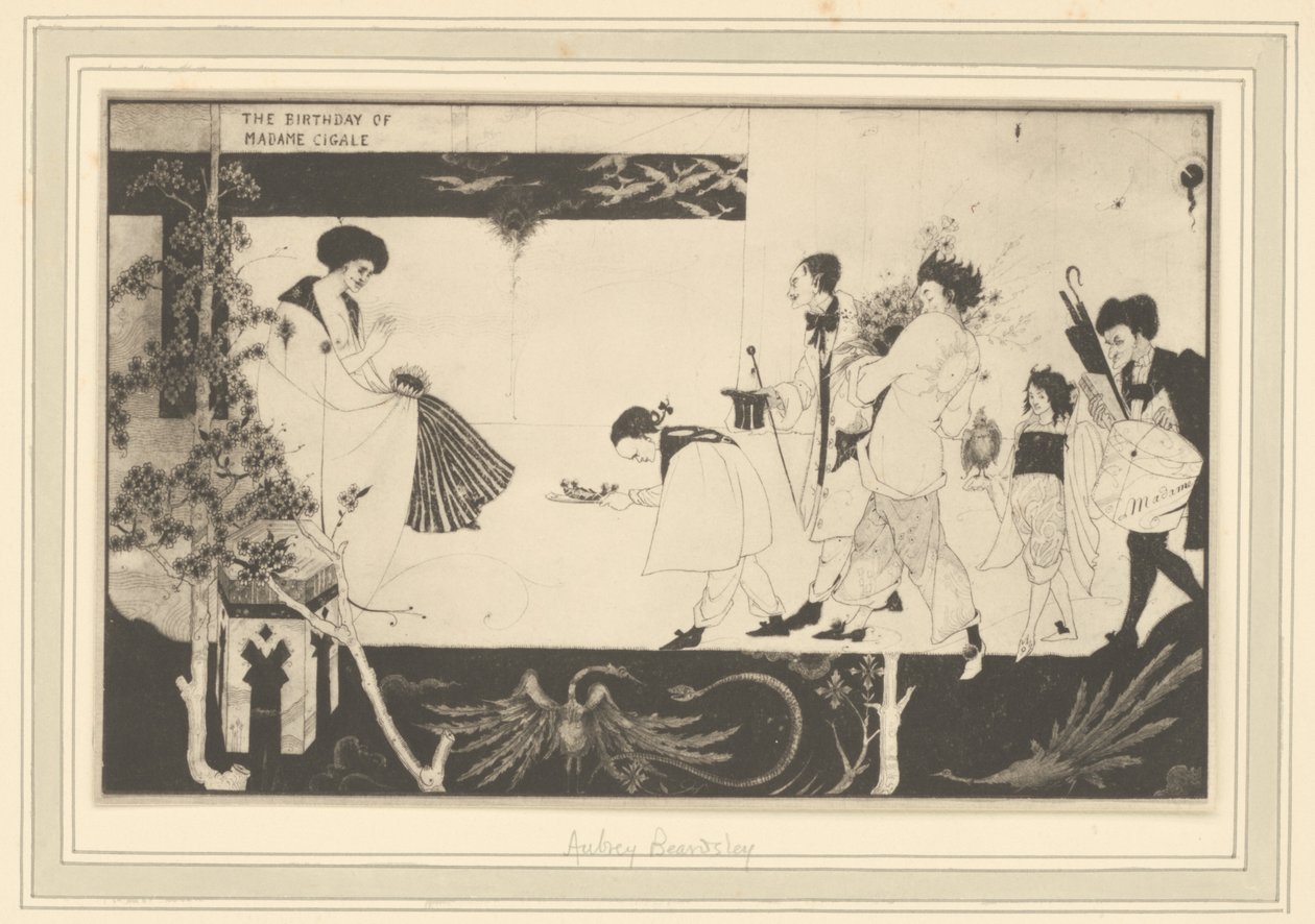 [Aubrey Beardsley: Urodziny Madame Sagalle]. autorstwa Frederick H. Evans