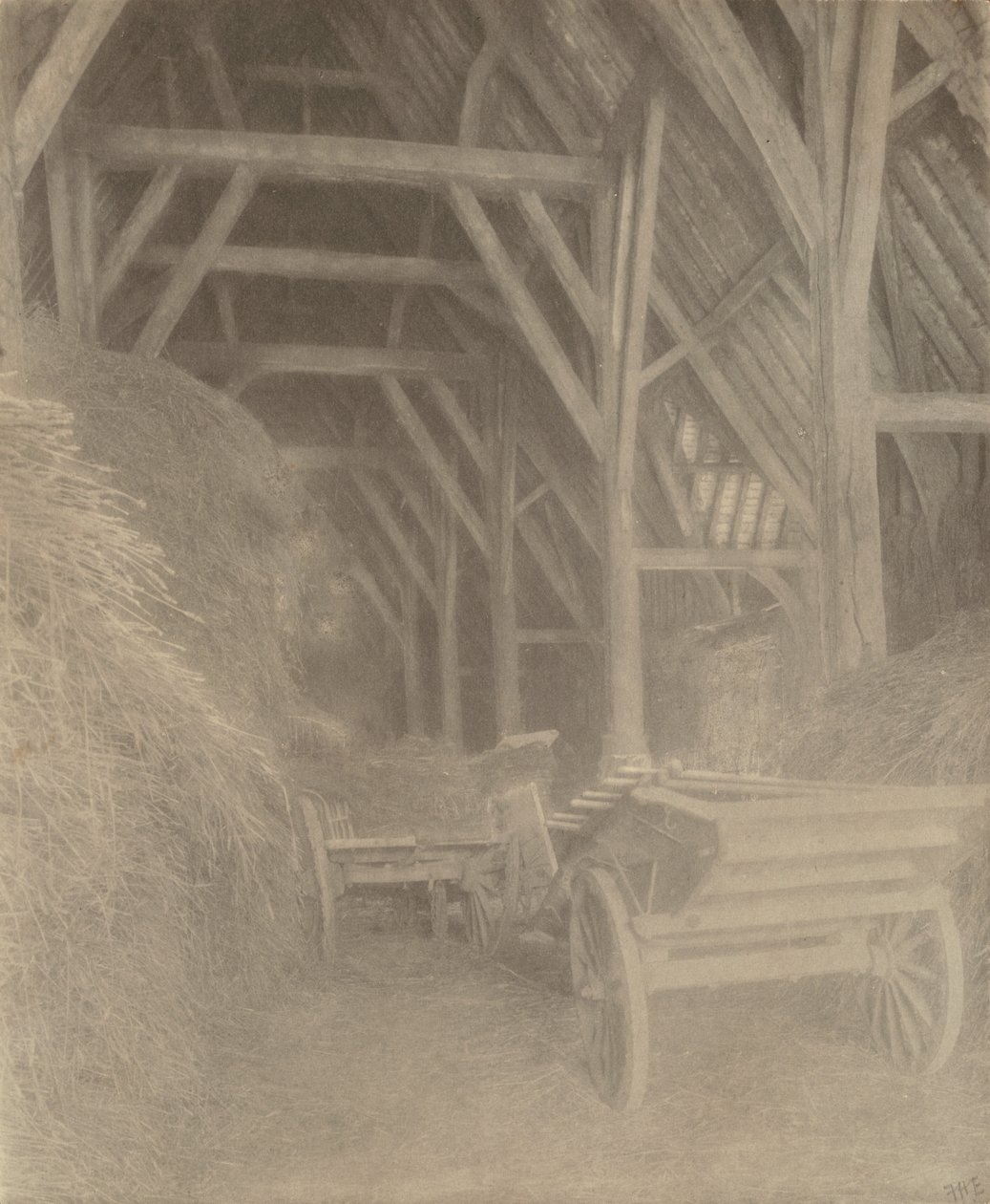 Great Cokkeswell Barn (w pobliżu Kelmscott): Wnętrze autorstwa Frederick H. Evans