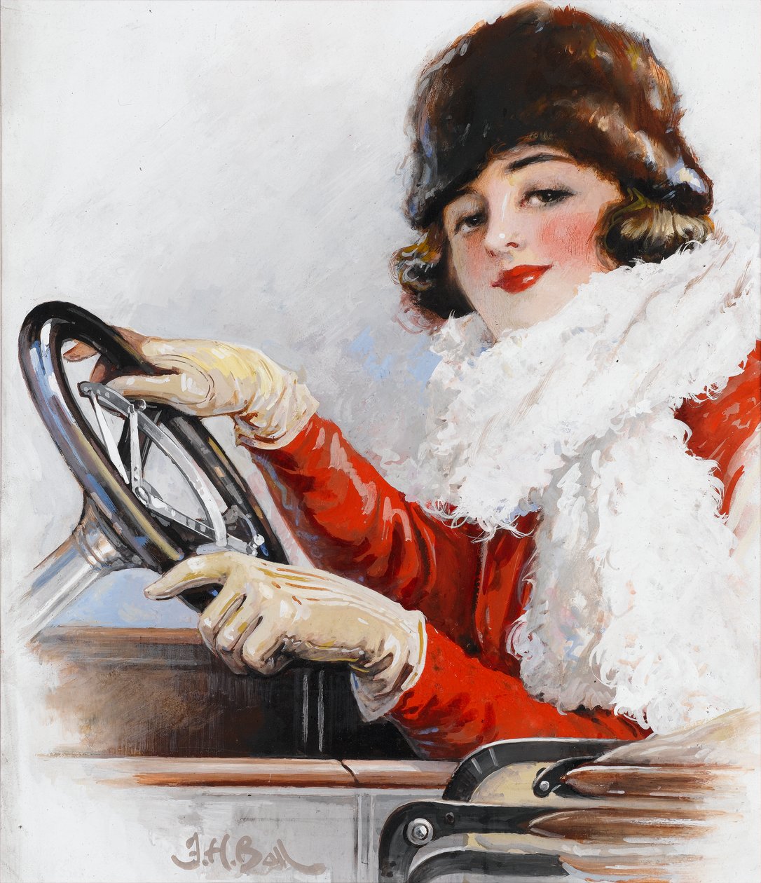 Dorothy Levitt, najszybsza dziewczyna na ziemi (toaleta na papierze) autorstwa Frederick Hammersley Ball