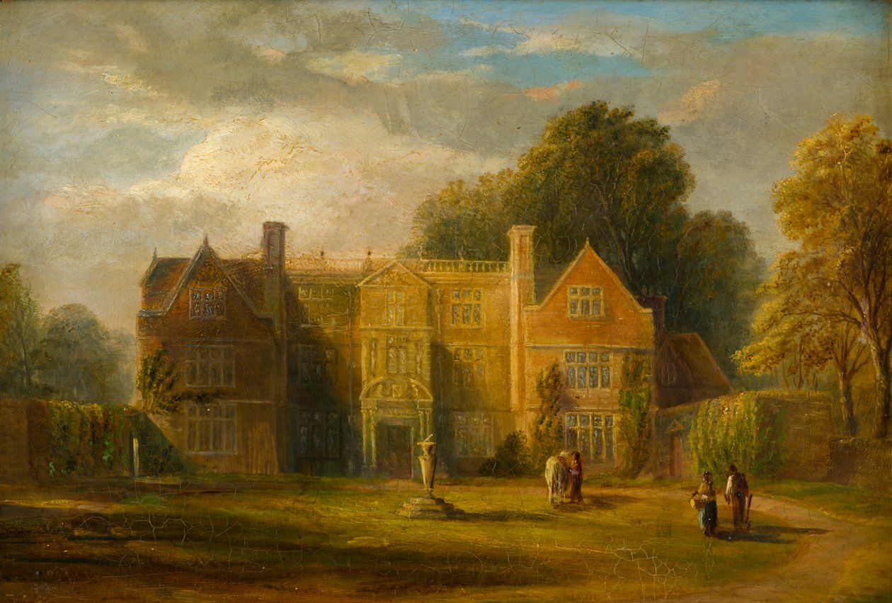 Castle Bromwich Hall, Warwickshire, c.1827-91 (olej na pokładzie) autorstwa Frederick Henry Henshaw
