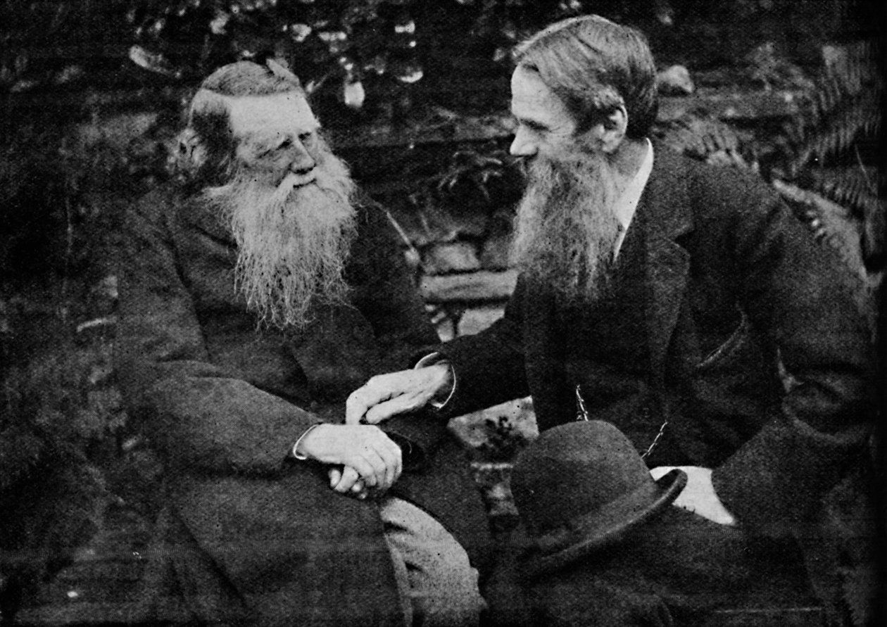 Ruskin i Holman Hunt rozmawiają o sztuce, ok. 1925 r. autorstwa Frederick Hollyer