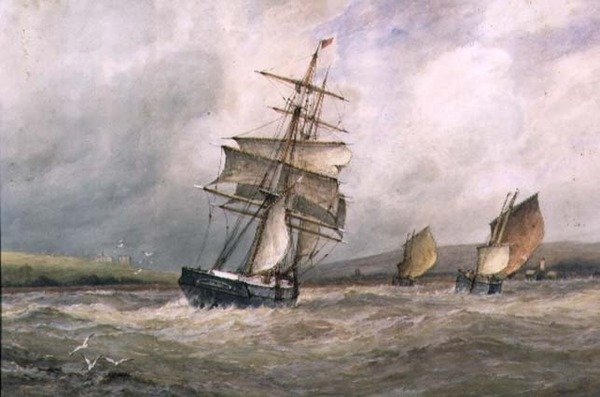 Usta rzeki Adur (akwarela) autorstwa Frederick James Aldridge