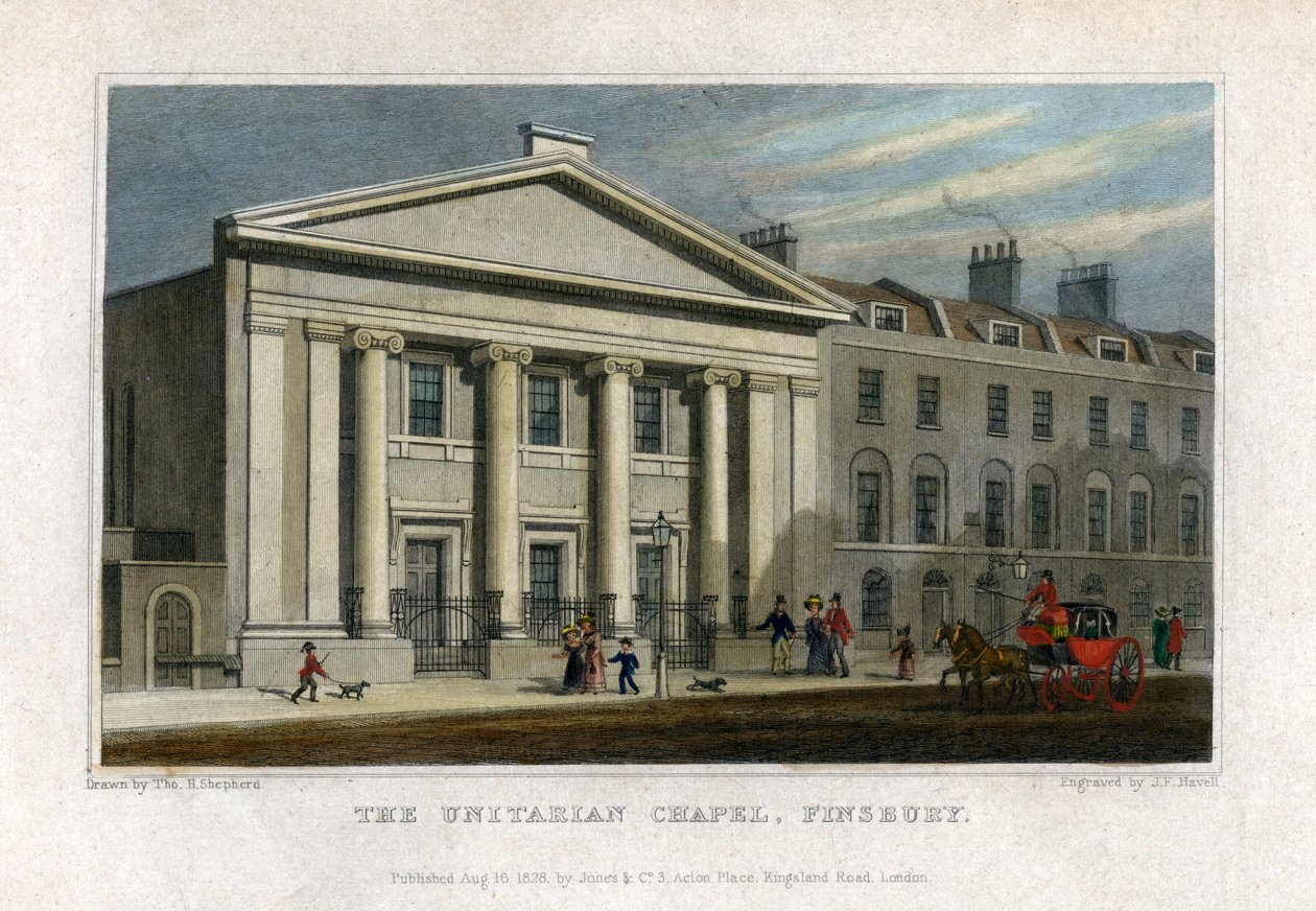 Kaplica Unitariańska, Finsbury, Londyn, 1828 autorstwa Frederick James Havell