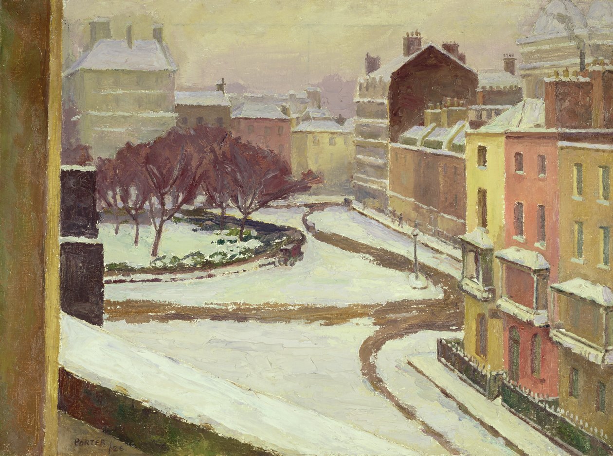 Śnieg na Hanover Square w Londynie autorstwa Frederick James Porter