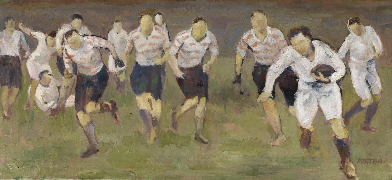 Ucieczka, ok. 1929 (olej na płótnie) autorstwa Frederick James Porter