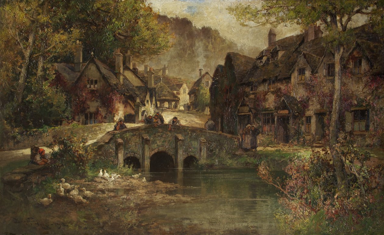 Zamek Combe autorstwa Frederick Johnn  Hiles