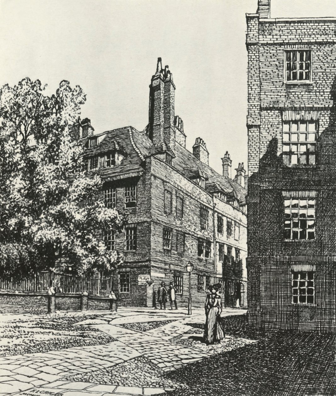 Cliffords Inn w City of London, 1903, 1934. autorstwa Frederick Landseer Maur Griggs