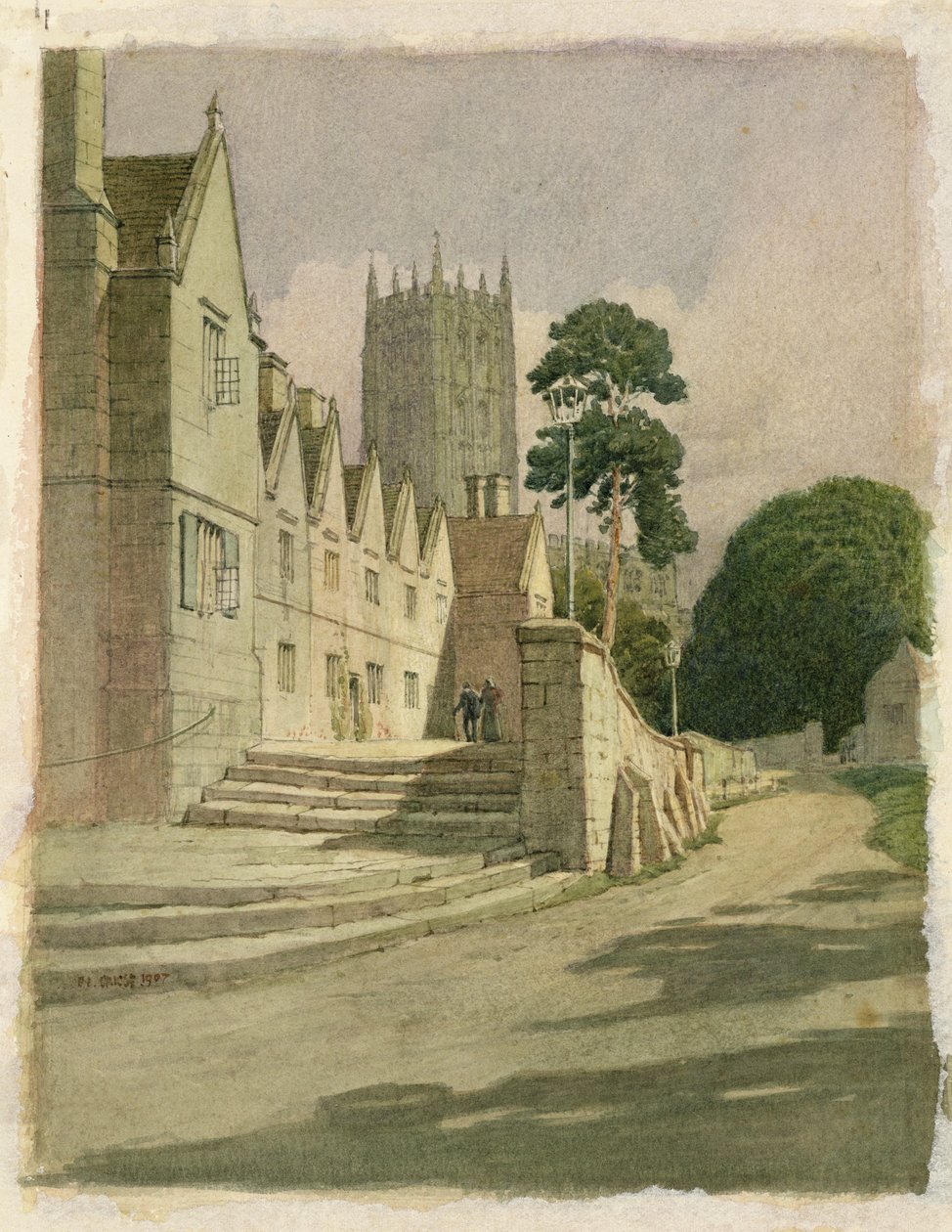 Przytułki, Campden, 1907 (wc na papierze) autorstwa Frederick Landseer Maur Griggs