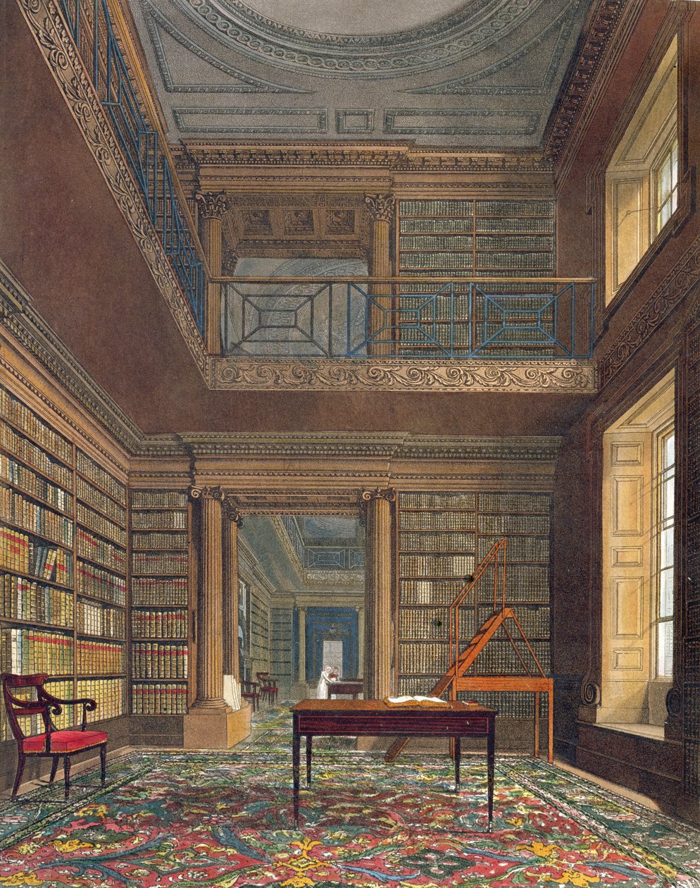 Biblioteka Eton College, z „Historii Eton College”, część „Historii kolegiów”, rycina Williama Jamesa Bennetta (1787-1844) wyd. R. Ackermann, 1816 (akwatinta) autorstwa Frederick Mackenzie