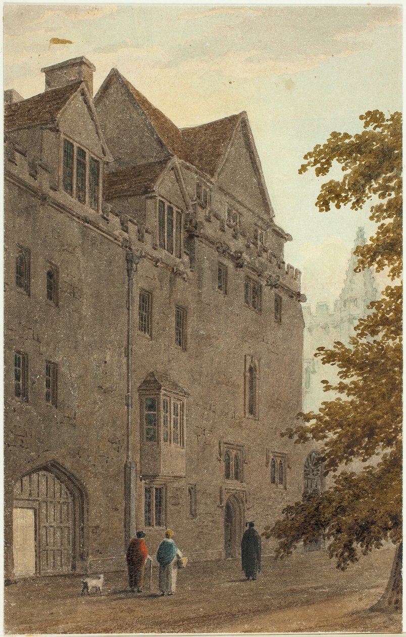 Stara Magdalen Hall z Żwirowej Ścieżki Spłonęła A.D. autorstwa Frederick Mackenzie
