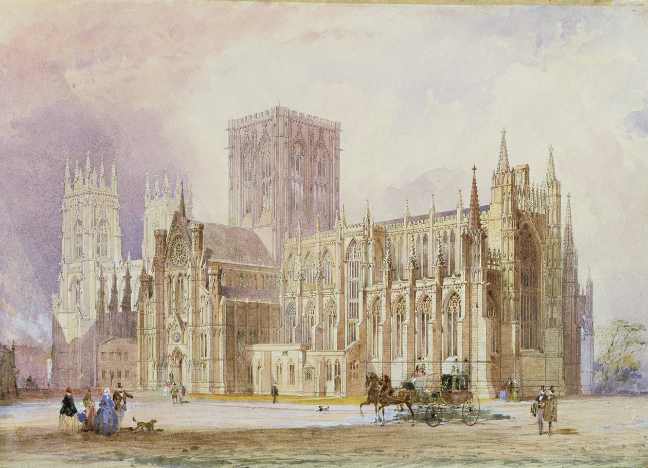 York Minster: widok na południe autorstwa Frederick Mackenzie