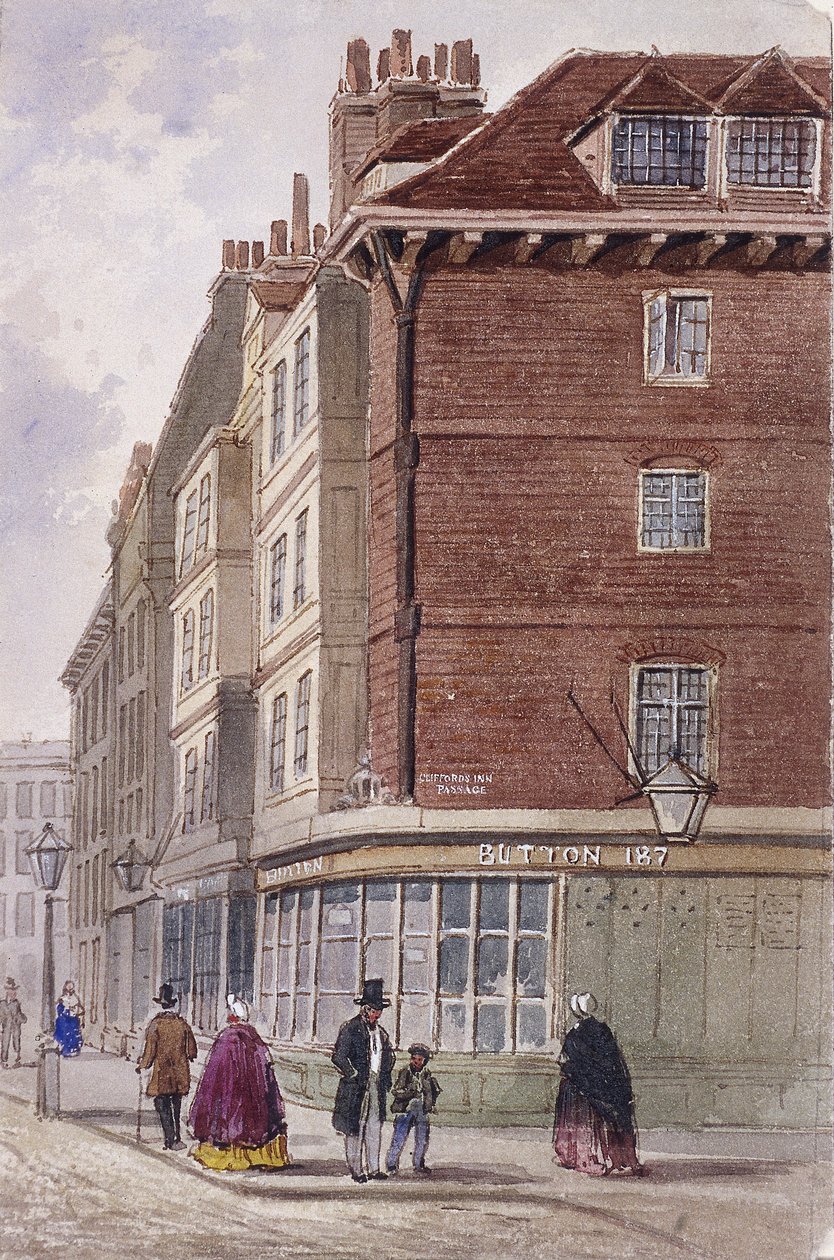 Fleet Street, Londyn, c1845 autorstwa Frederick Napoleon Shepherd