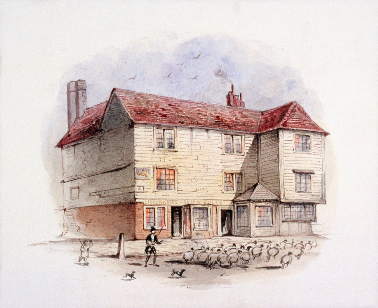 Islington Green, Londyn, ok. 1840 autorstwa Frederick Napoleon Shepherd
