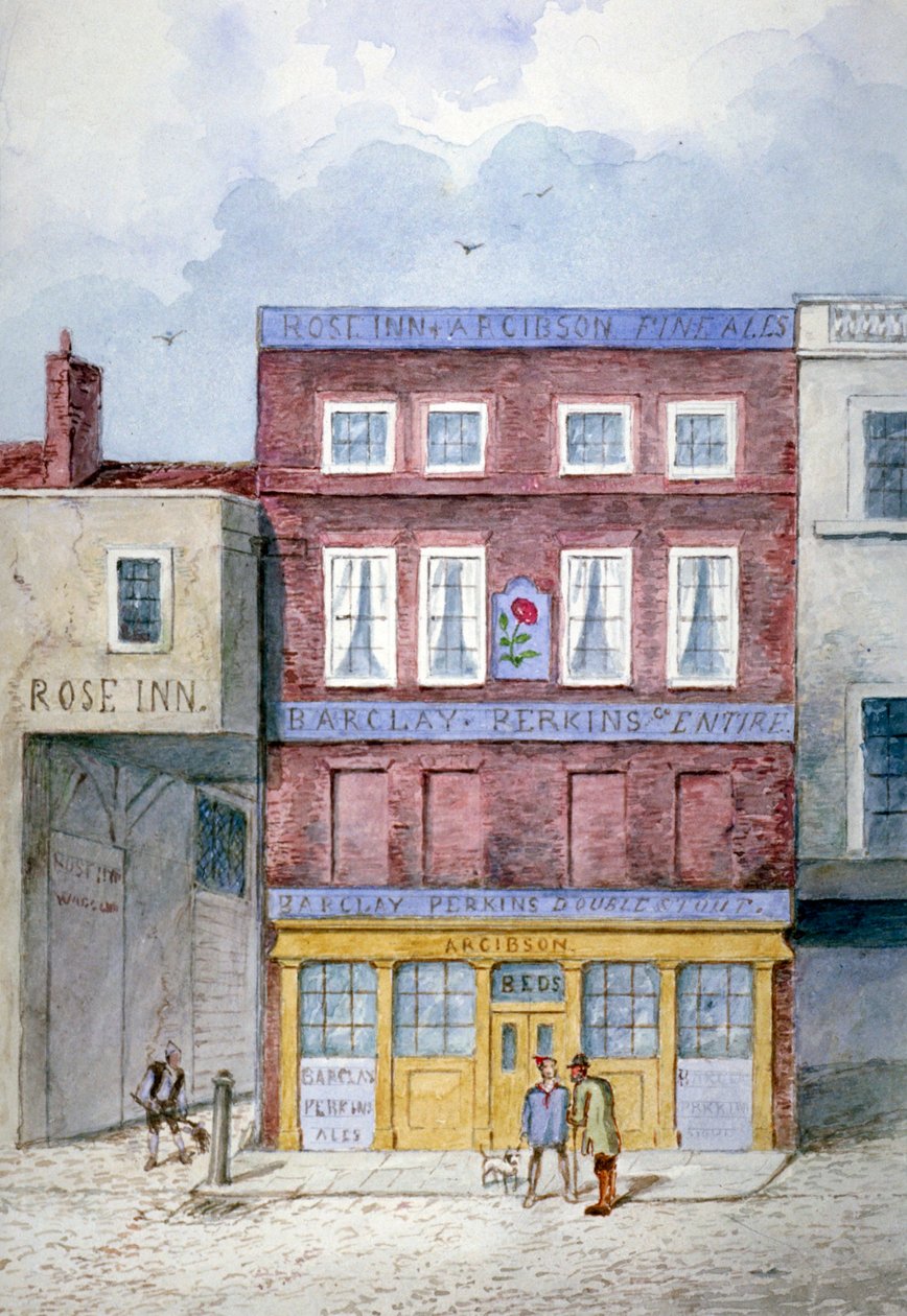The Rose Inn, Farringdon Street, City of London, 1838 autorstwa Frederick Napoleon Shepherd