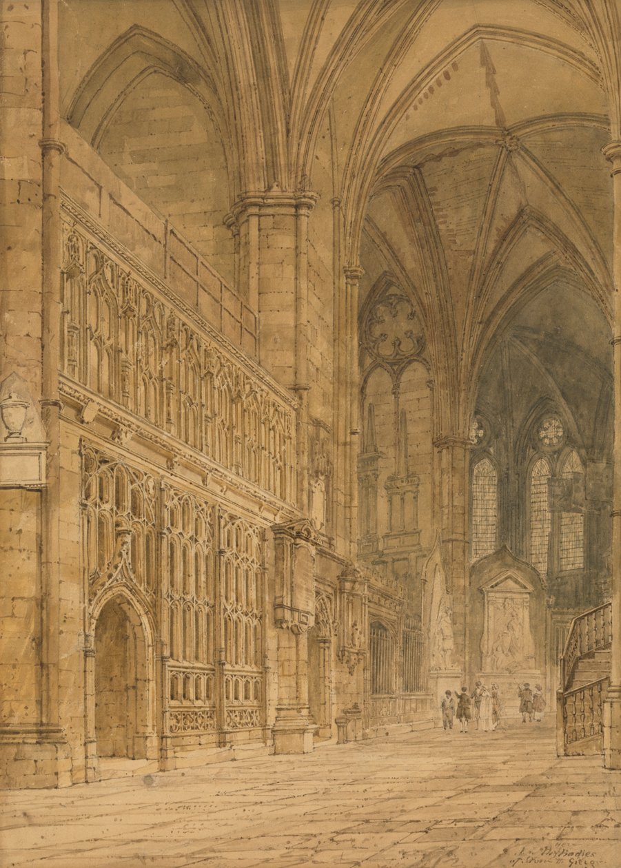Ambulatorium, Opactwo Westminsterskie autorstwa Frederick Nash