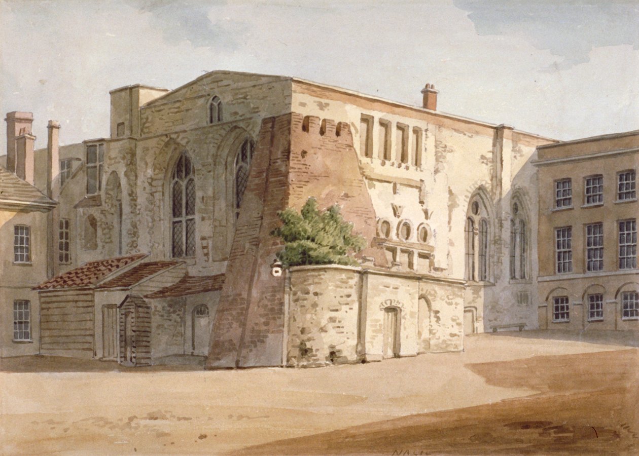 Widok zewnętrzny Malowanej Komnaty, Pałac Westminsterski, Londyn, c1805 autorstwa Frederick Nash