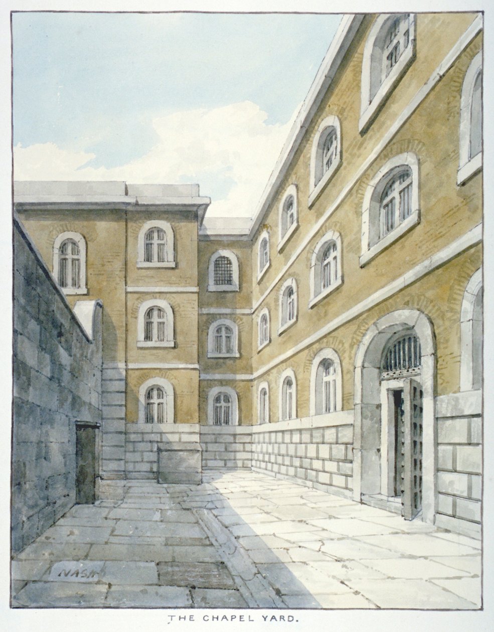 Kaplica w więzieniu Newgate, Old Bailey, Newgate Prison, Old Bailey, City of London, 1840 autorstwa Frederick Nash