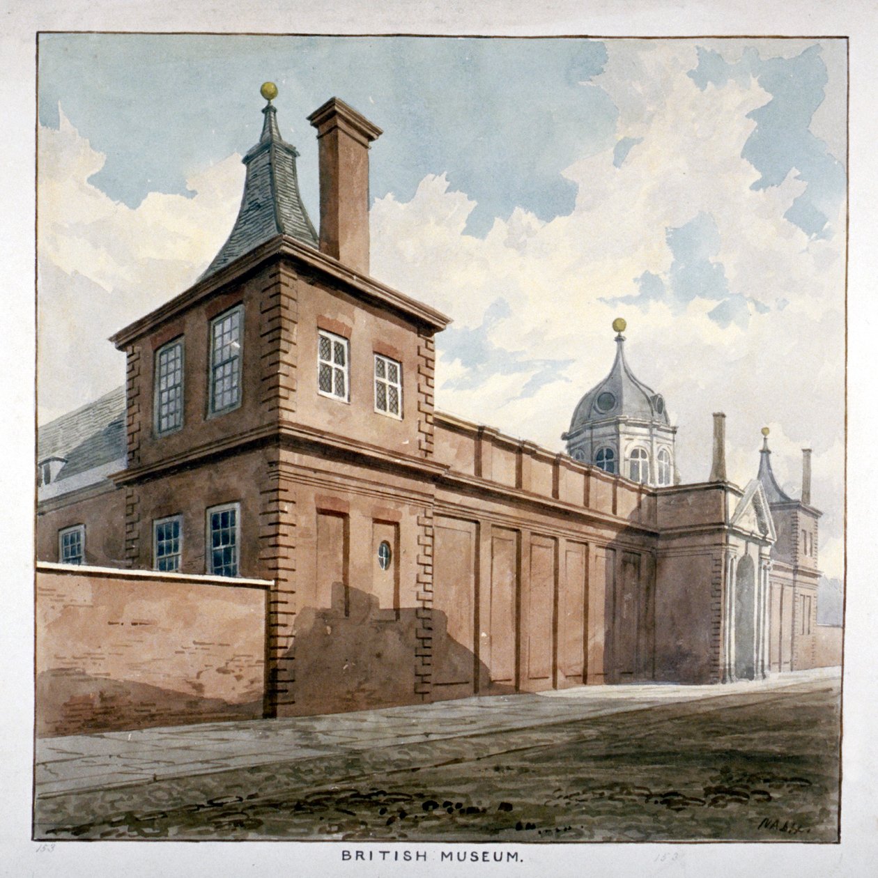 Widok Muzeum Brytyjskiego, Bloomsbury, Londyn, c1807 autorstwa Frederick Nash
