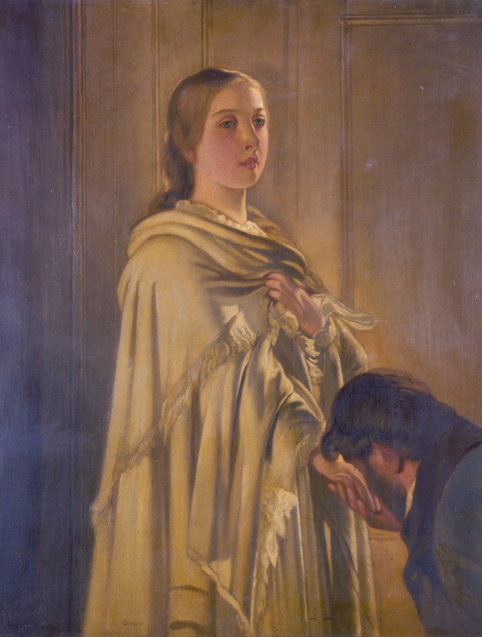 „Królowa Wiktoria otrzymuje wiadomość o jej wstąpieniu do Pałacu Kensington, 20 czerwca 1837”, 1909 autorstwa Frederick P Shuckard