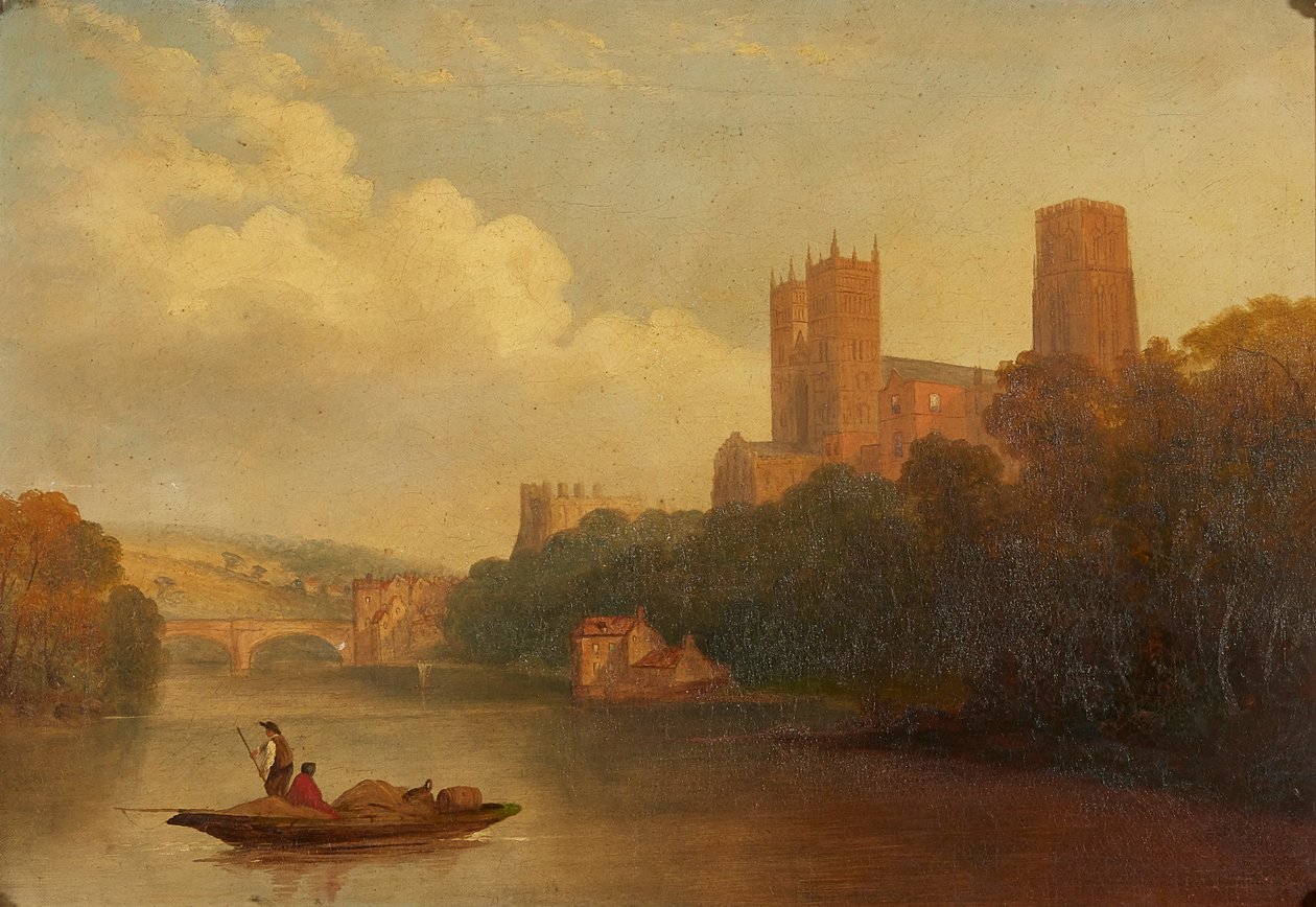Durham znad rzeki (olej na płótnie) autorstwa Frederick Richard (manner of) Lee