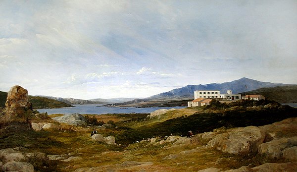 Widok willi Garibaldiego w Caprera na Sardynii autorstwa Frederick Richard Lee