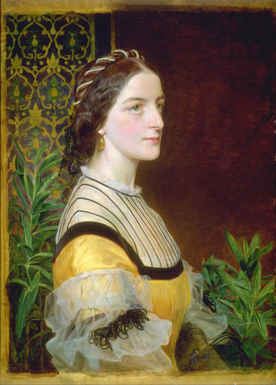 Portret damy, prawdopodobnie Anne Simms Reeve z Brancaster Hall w Norfolk autorstwa Frederick Sandys
