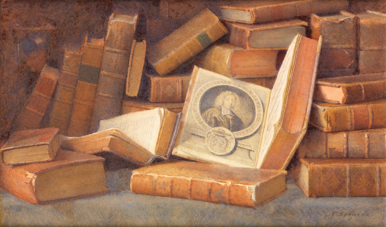 Stare książki (akwarela) autorstwa Frederick Spencer