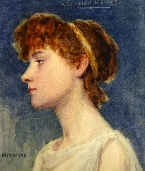 Grecka dziewica, c.1890 (akwarela na papierze) autorstwa Frederick Stead