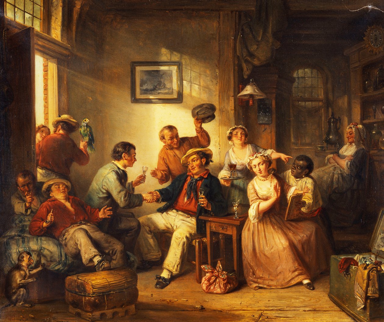 Podróżni odpoczywający w tawernie, 1852 autorstwa Frederick Trevelyan Goodall