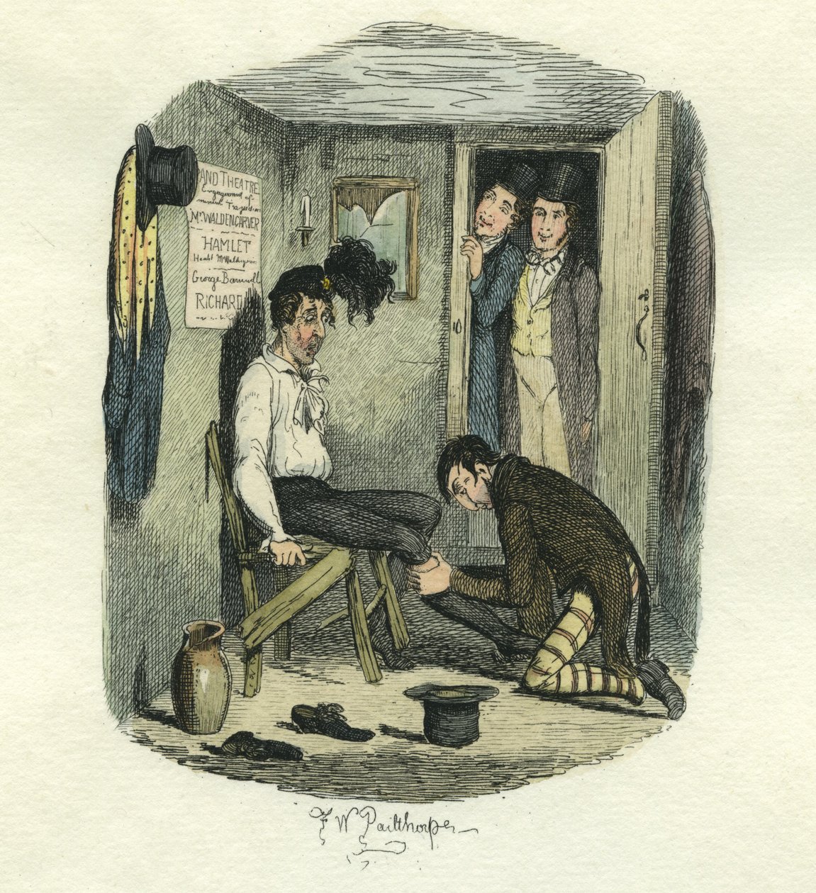 Obdzieranie Hamleta, Wielkie nadzieje, ok. 1885 (akwaforta ręcznie kolorowana) autorstwa Frederick W. Pailthorpe