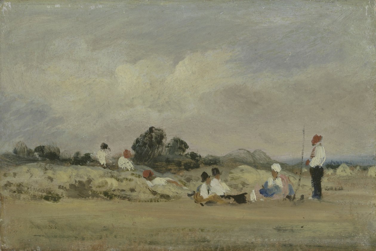 Sianokosy Odpoczynek (olej na tartaku) autorstwa Frederick Waters Watts