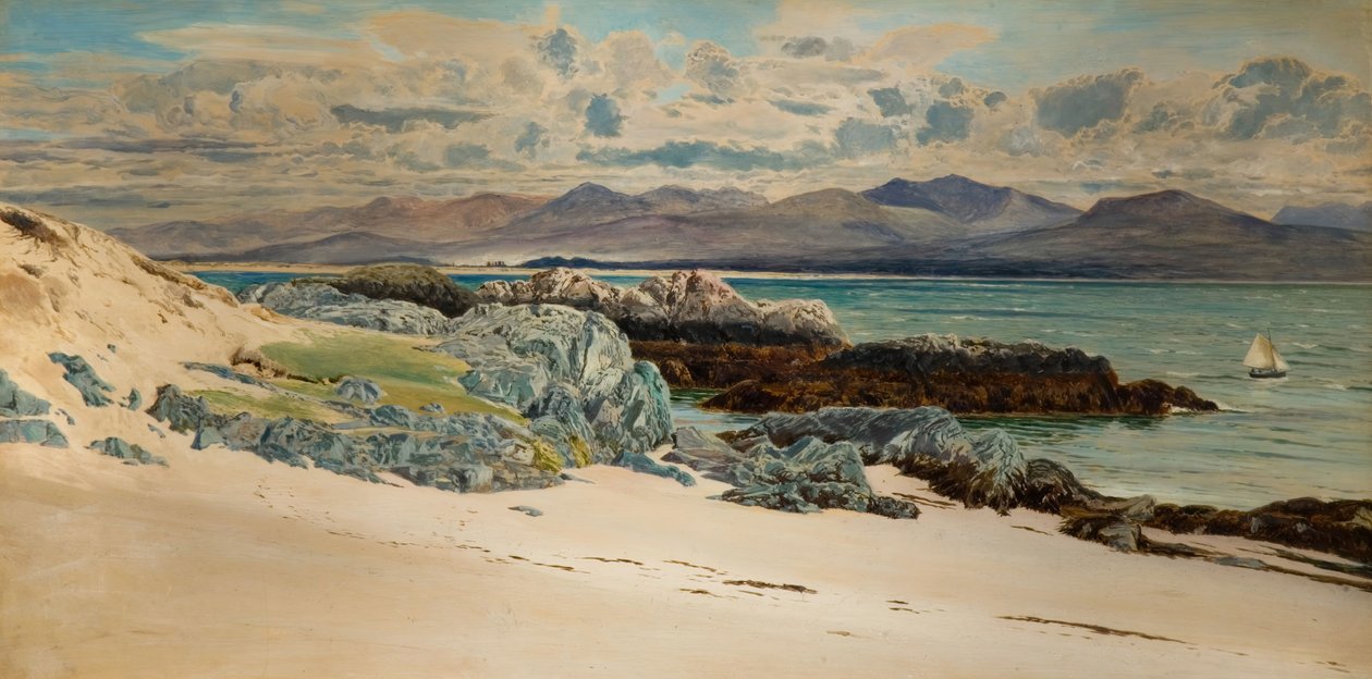 Snowdon i Caernarvon z wyspy Llanddwyn, 1917. autorstwa Frederick William Hayes