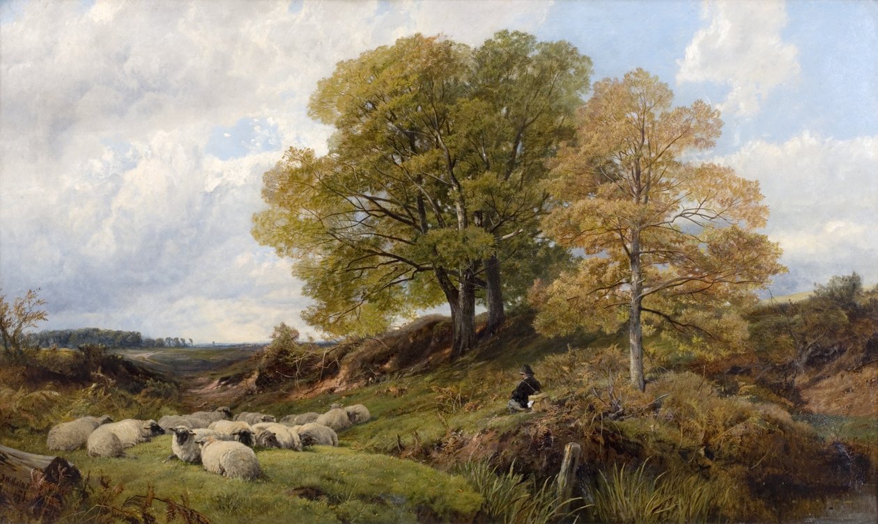 Scena leśna autorstwa Frederick William Hulme