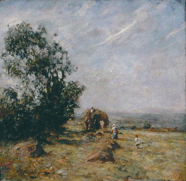 Scena żniw (olej na pokładzie) autorstwa Frederick William Jackson