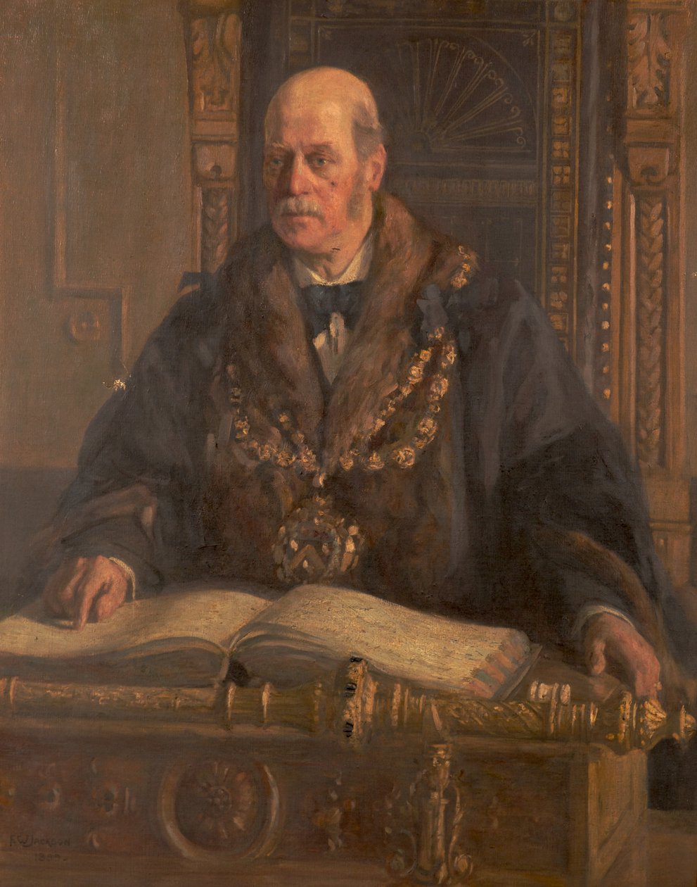 Portret Alfreda Waddingtona autorstwa Frederick William Jackson