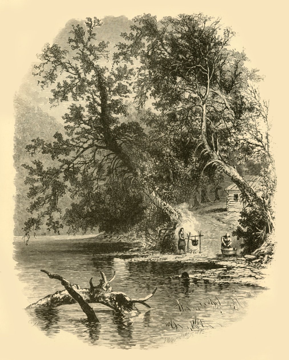 „Północny oddział Susquehanna, w Hunlocks”, 1874. autorstwa Frederick William Quartley