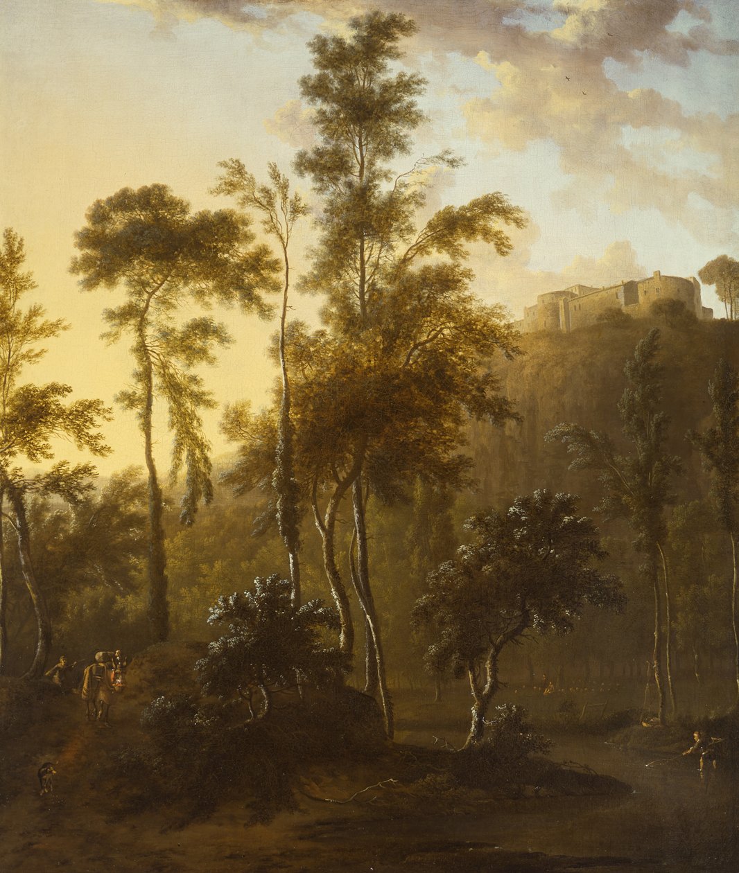 Włoski pejzaż z rybakami autorstwa Frederick de Moucheron