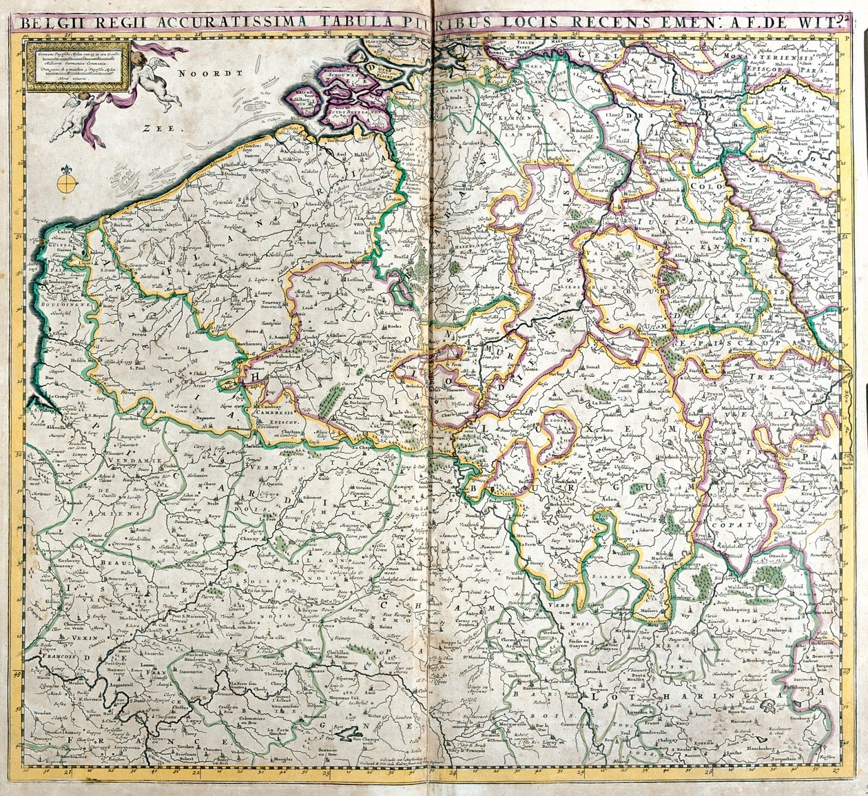 Belgia, Luksemburg, N autorstwa Frederick de Wit