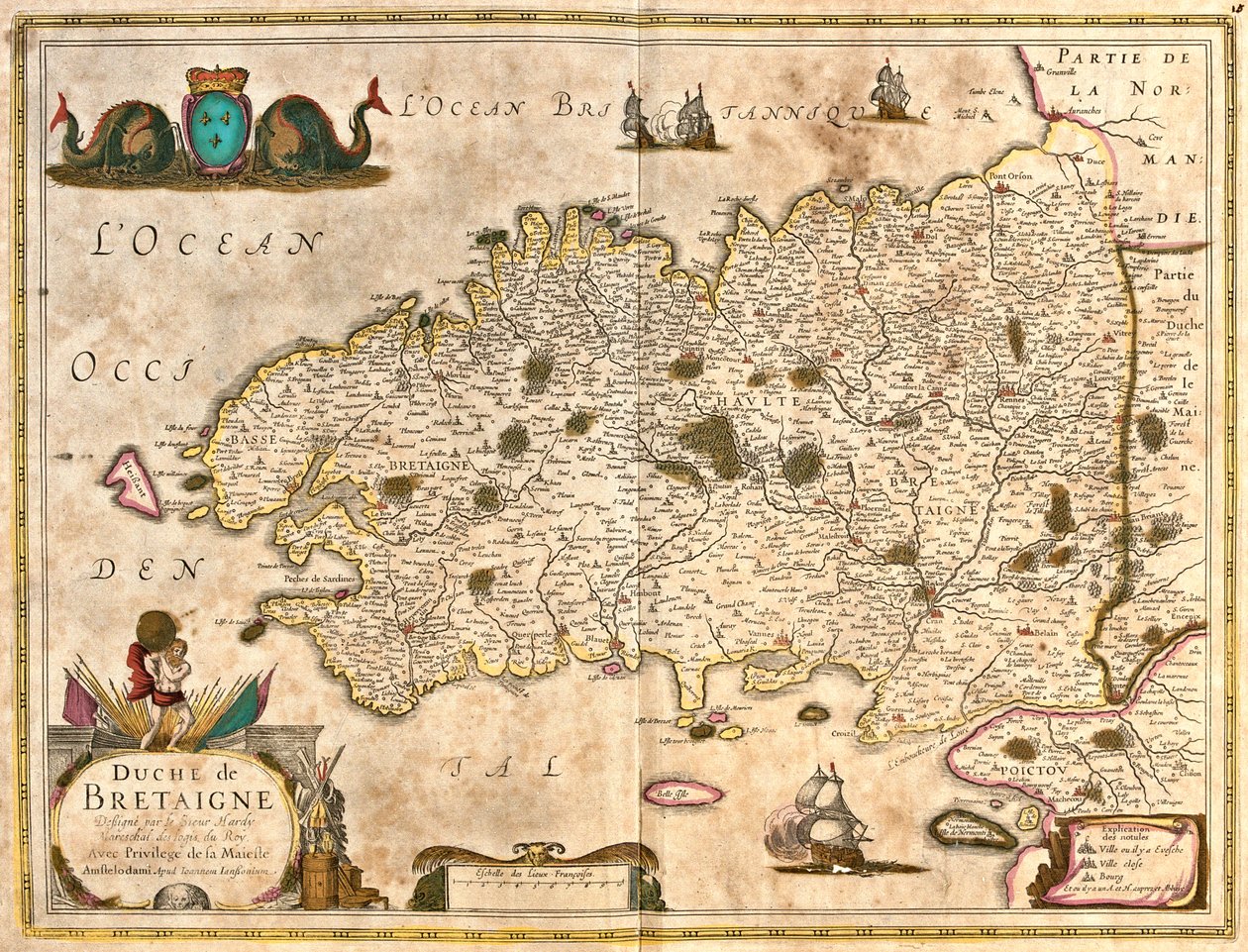 Bretania, Francja autorstwa Frederick de Wit
