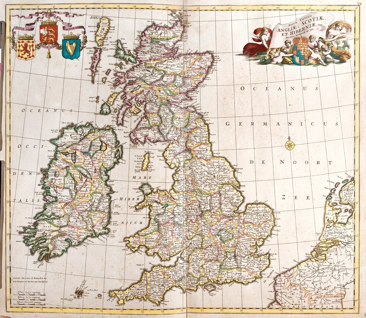 Wielka Brytania i Irlandia autorstwa Frederick de Wit