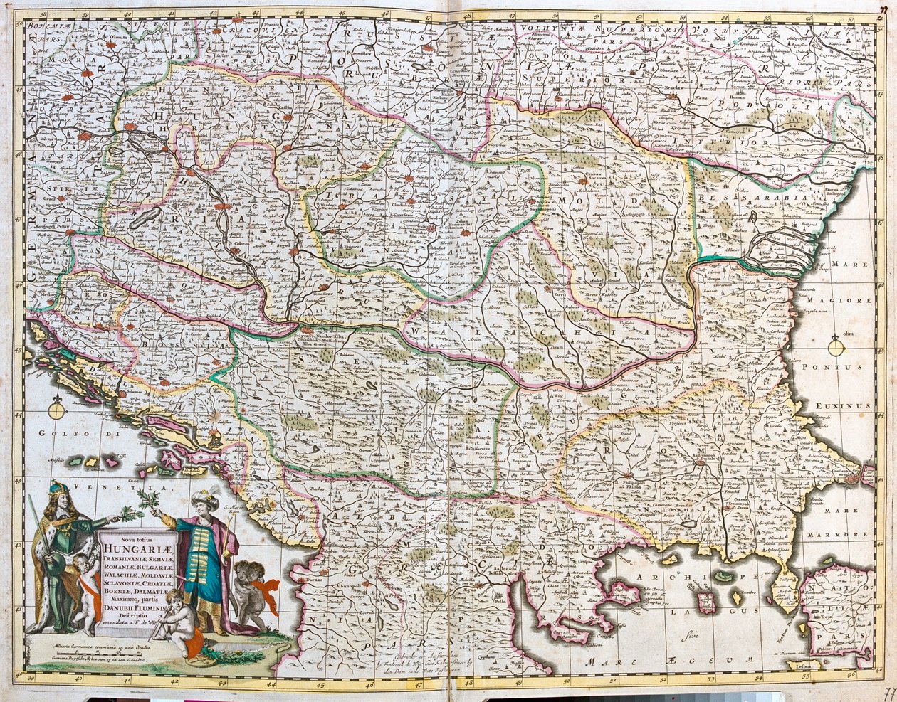 Węgry, Bośnia i Hercegowina, Chorwacja, Serbia, Bułgaria, Rumunia, Czarnogóra, Albania, Republika Macedonii, Grecja Północna autorstwa Frederick de Wit
