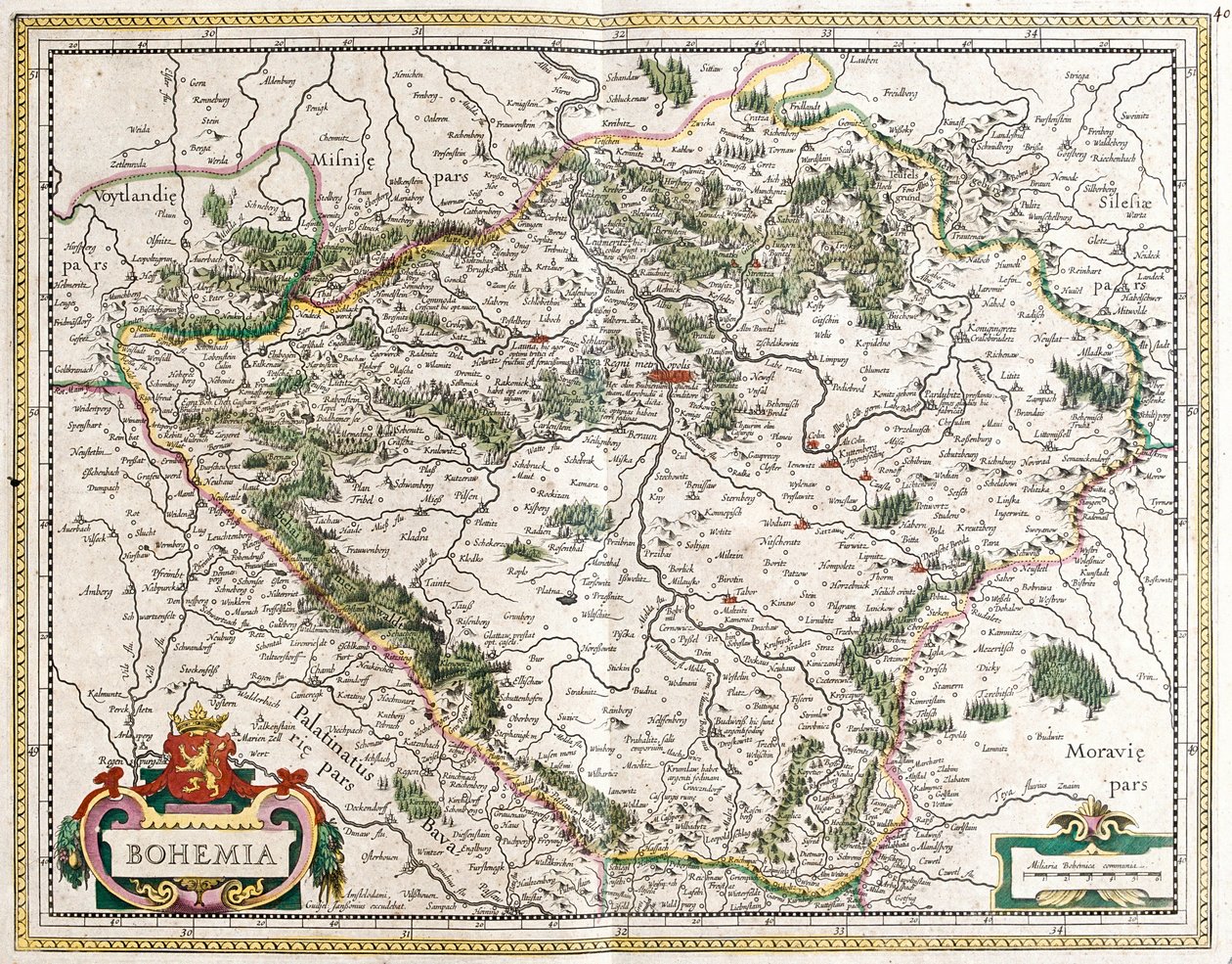 Mapa Boheme (Czechy) (akwaforta autorstwa Frederick de Wit