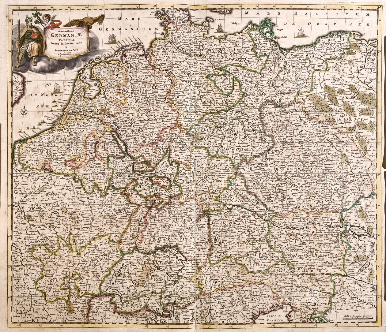 Mapa Niemiec (akwaforta autorstwa Frederick de Wit
