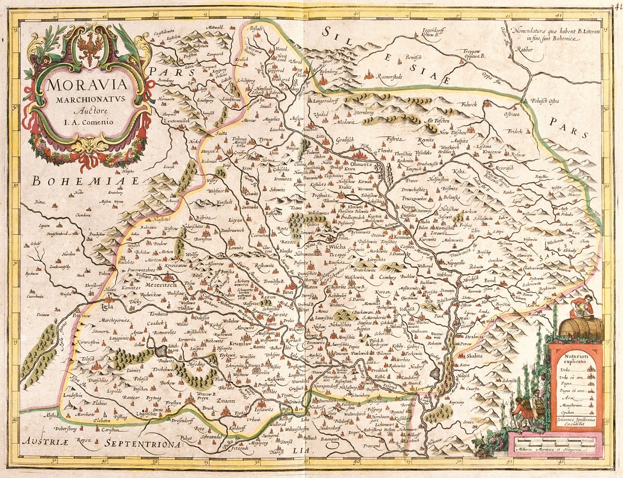 Mapa Moraw (Czechy) (akwaforta autorstwa Frederick de Wit