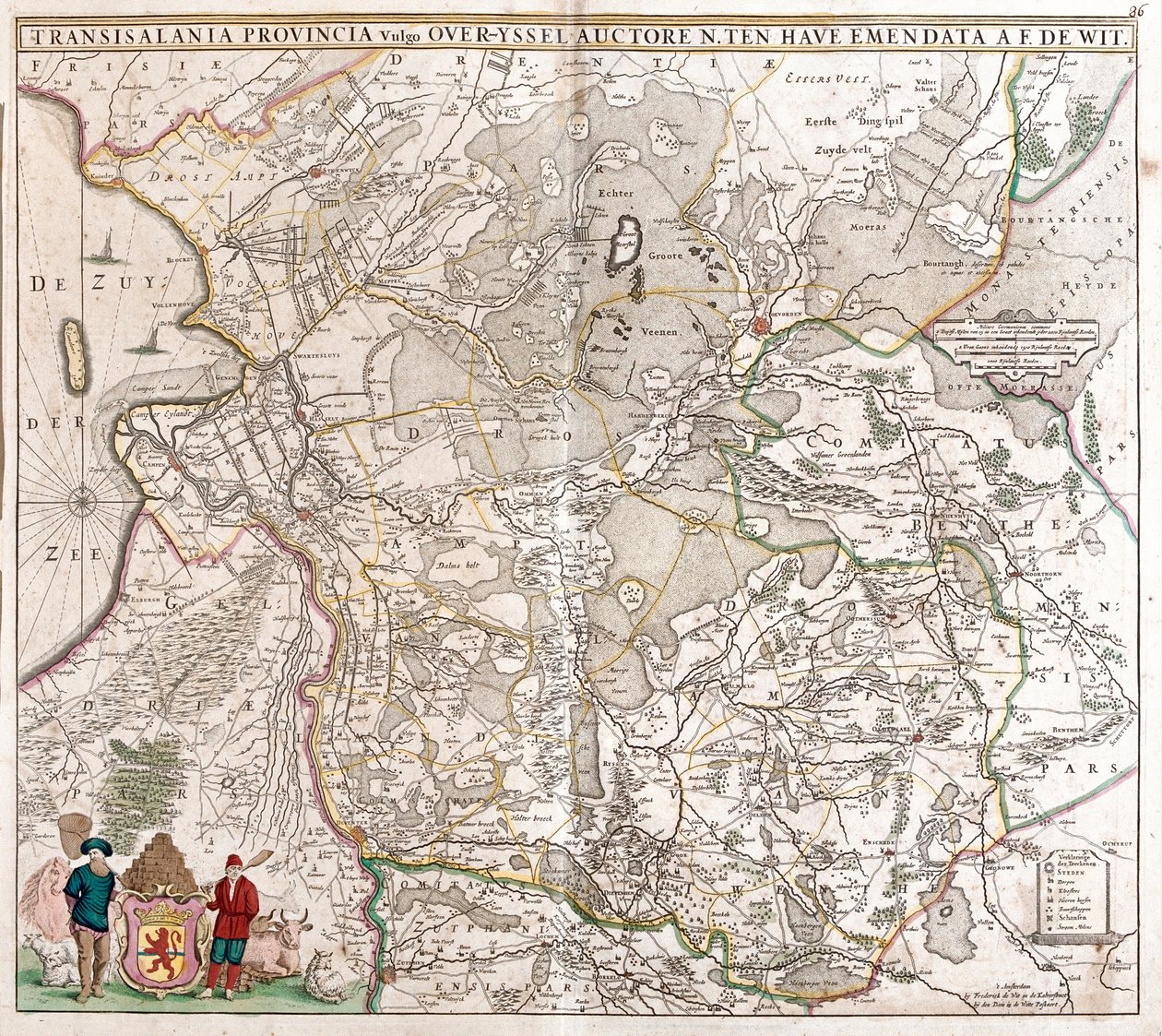 Mapa prowincji Transylwanii (Rumunia) (akwaforta autorstwa Frederick de Wit